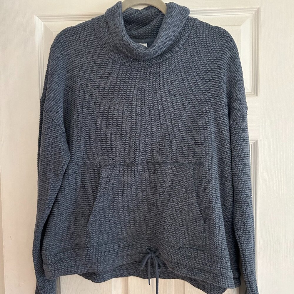 Blue Cowl Neck Sweatshirt